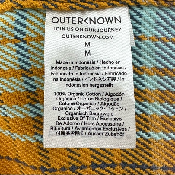 New $168 Outerknown Blanket Shirt! Rare Cumin Rogue Plaid! - Picture 13 of 14